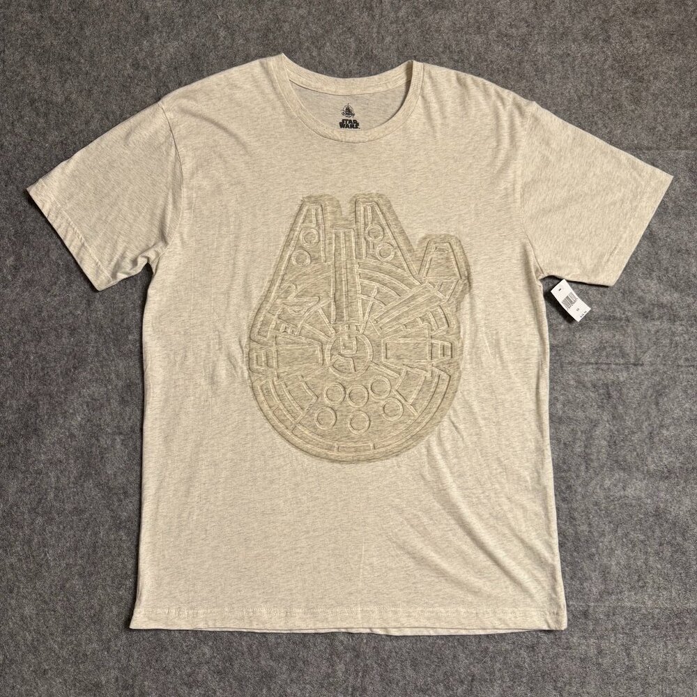 Star Wars Millennium Falcon T Shirt Adult Medium Disney 3D Embossed Tee NWT